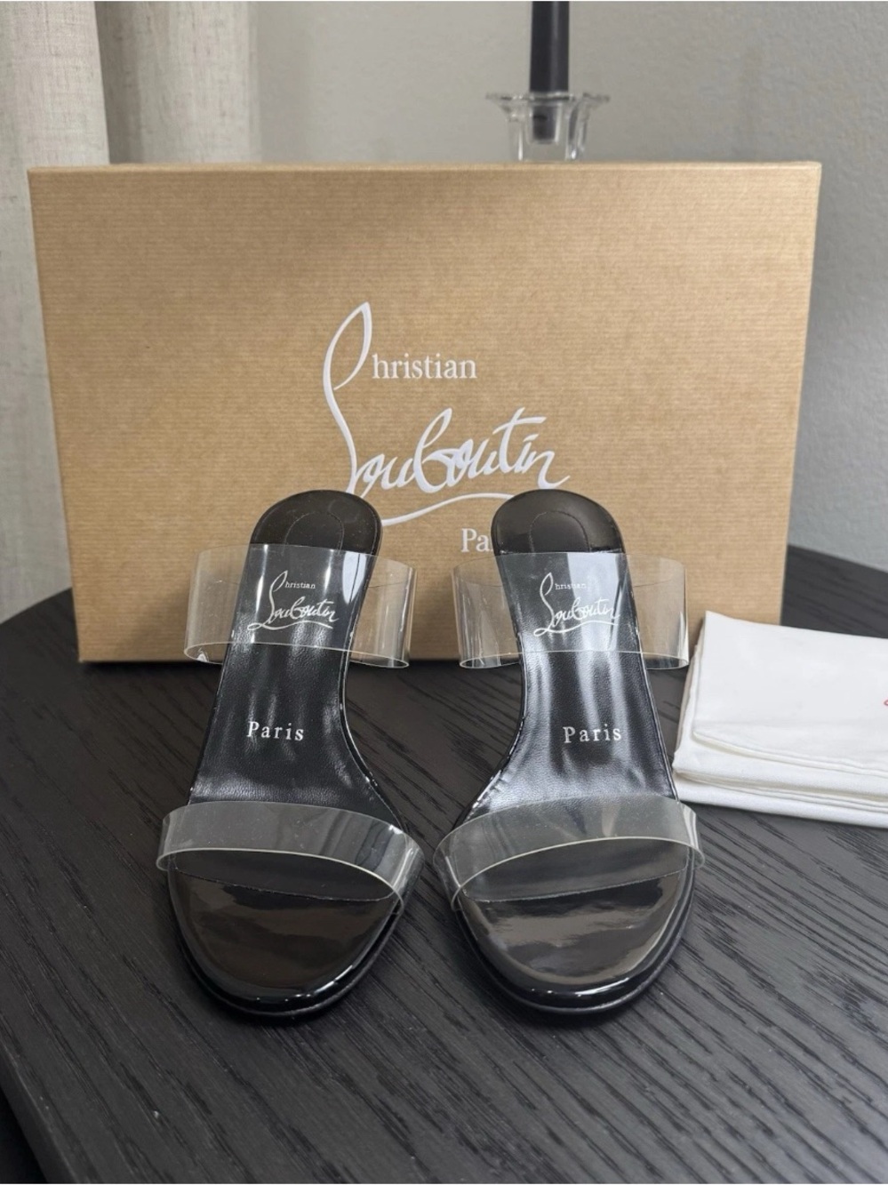Christian Louboutin Just Nothing 85 Sandals Black 36.5 - Picture 3 of 9